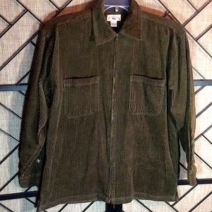 GENTLY USED COUNTY SEATS MEDIUM GREEN CORDUROY SHIRT  UNISEX